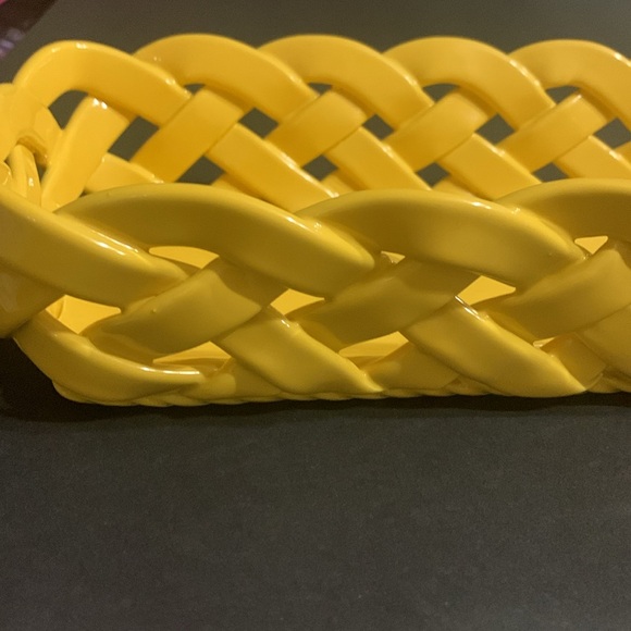 Primo’ gi Treccia Yelllow Ceramic weaved Basket from Italy - Picture 2 of 6